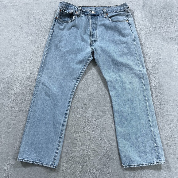 Levis 501XX Jeans Men 38x29 (fits 37x29) Straight Buttony Fly Light Wash Western